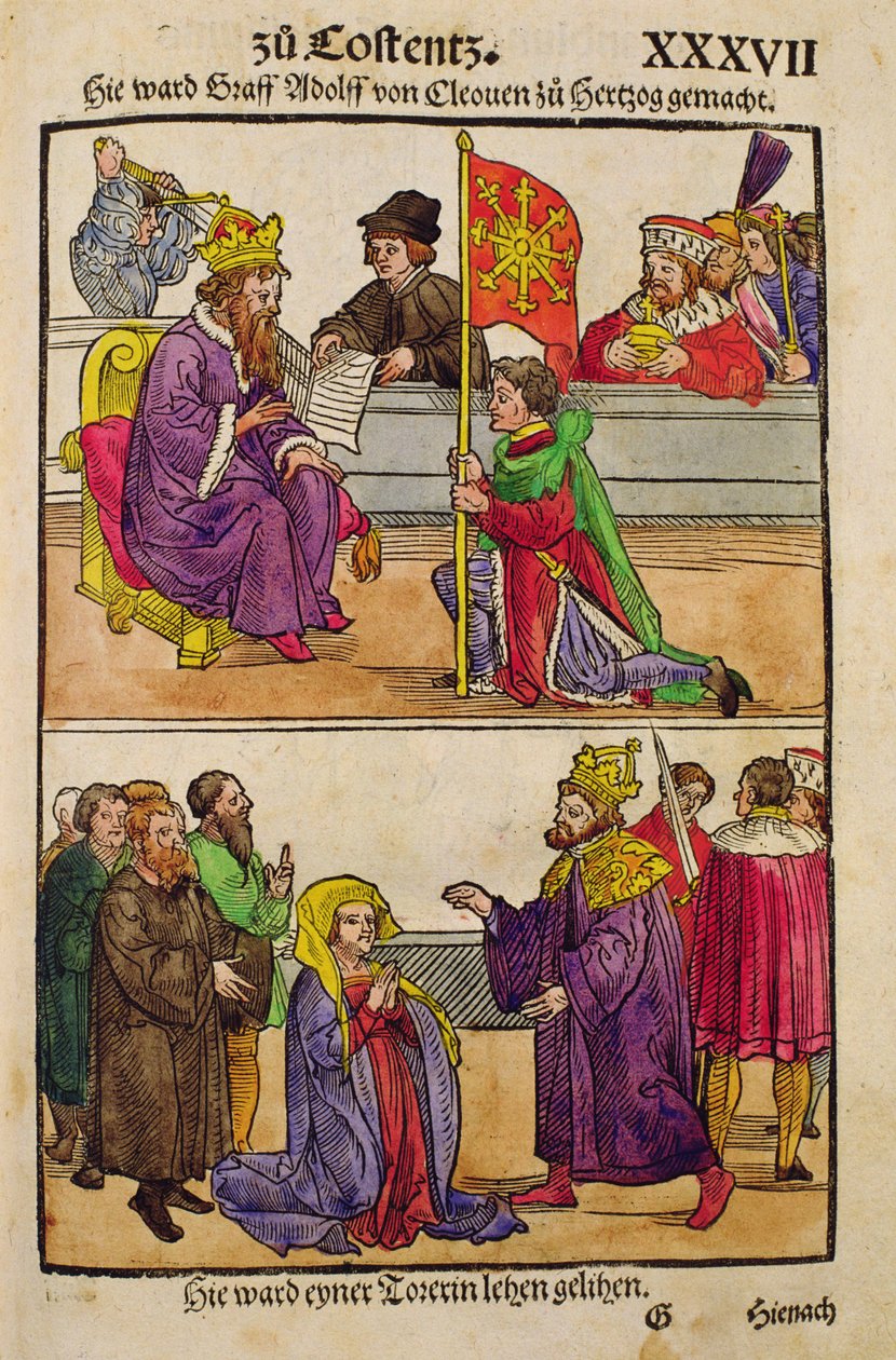 Sigismund erhebt Graf Adolph von Kleve zum Herzog auf dem Konzil von Konstanz, aus 