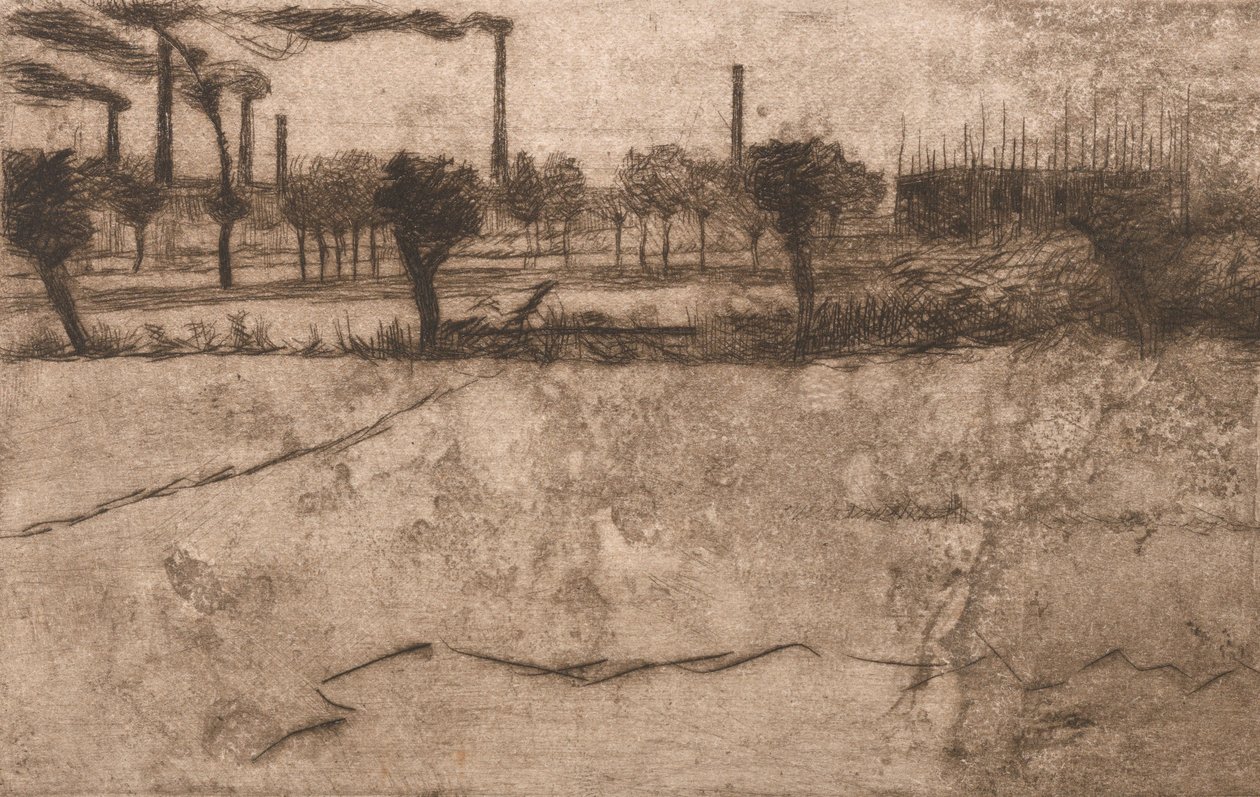 Landschaft mit Industrieanlagen von Umberto Boccioni