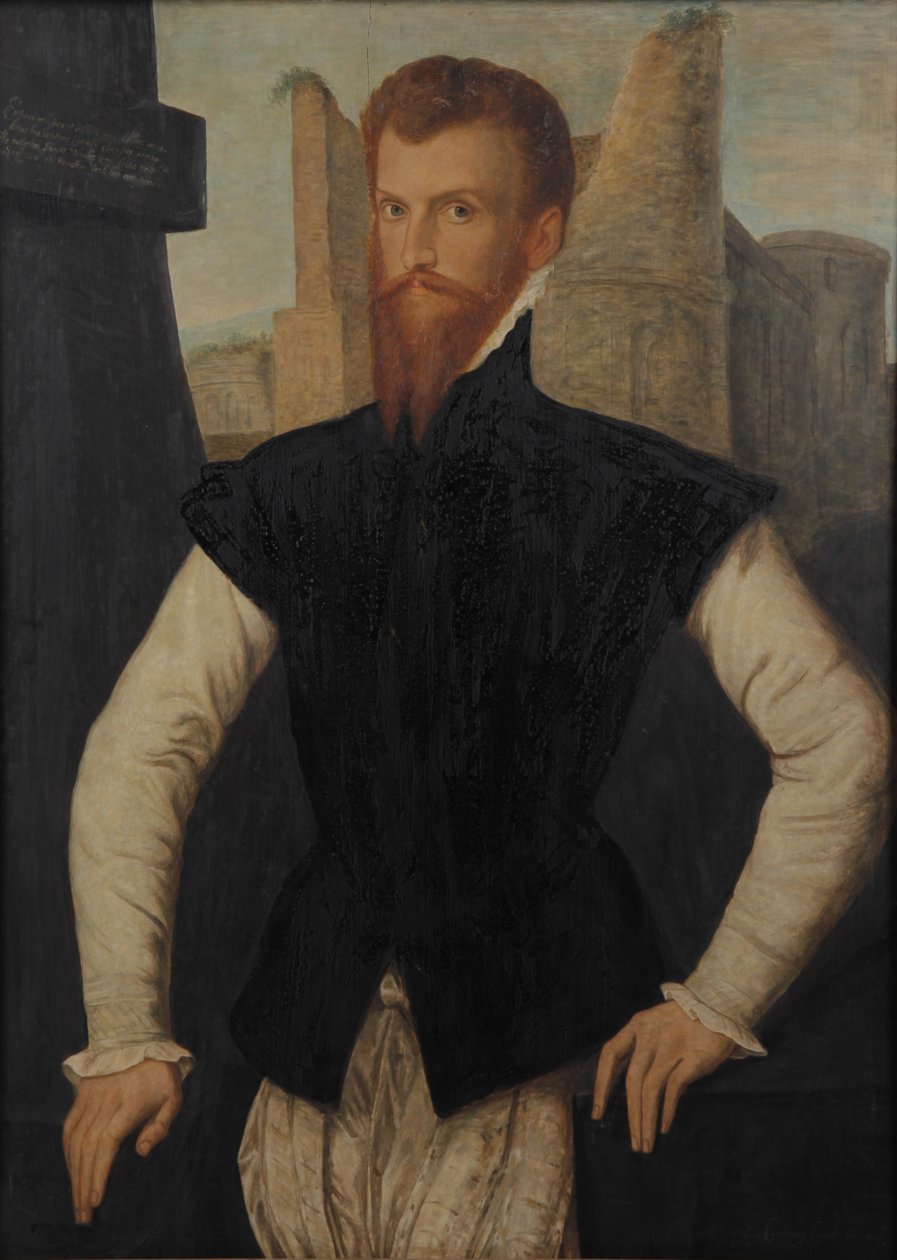 Porträt des Earl of Devon, Dreiviertellänge, stehend vor Ruinen von Unbekannt Unbekannt
