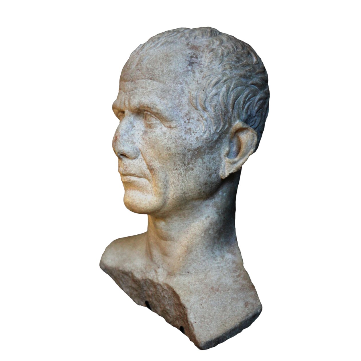 Vermutetes Büste von Caesar, fotografiert in Genf während der temporären Ausstellung Caesar und die Rhone von Unbekannt Unbekannt