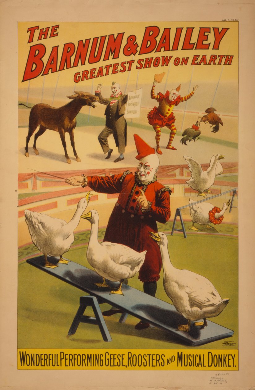 Barnum und Bailey Zirkusplakat, ca. 1900 von Unbekannt Unbekannt
