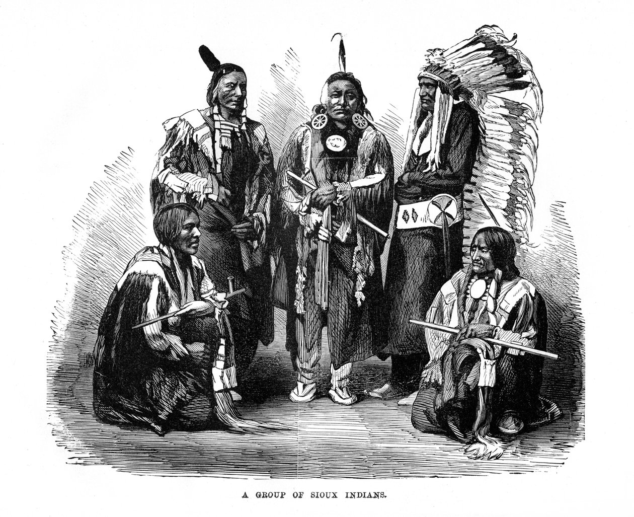 Eine Gruppe von Sioux-Indianern, 1872 von Unbekannt