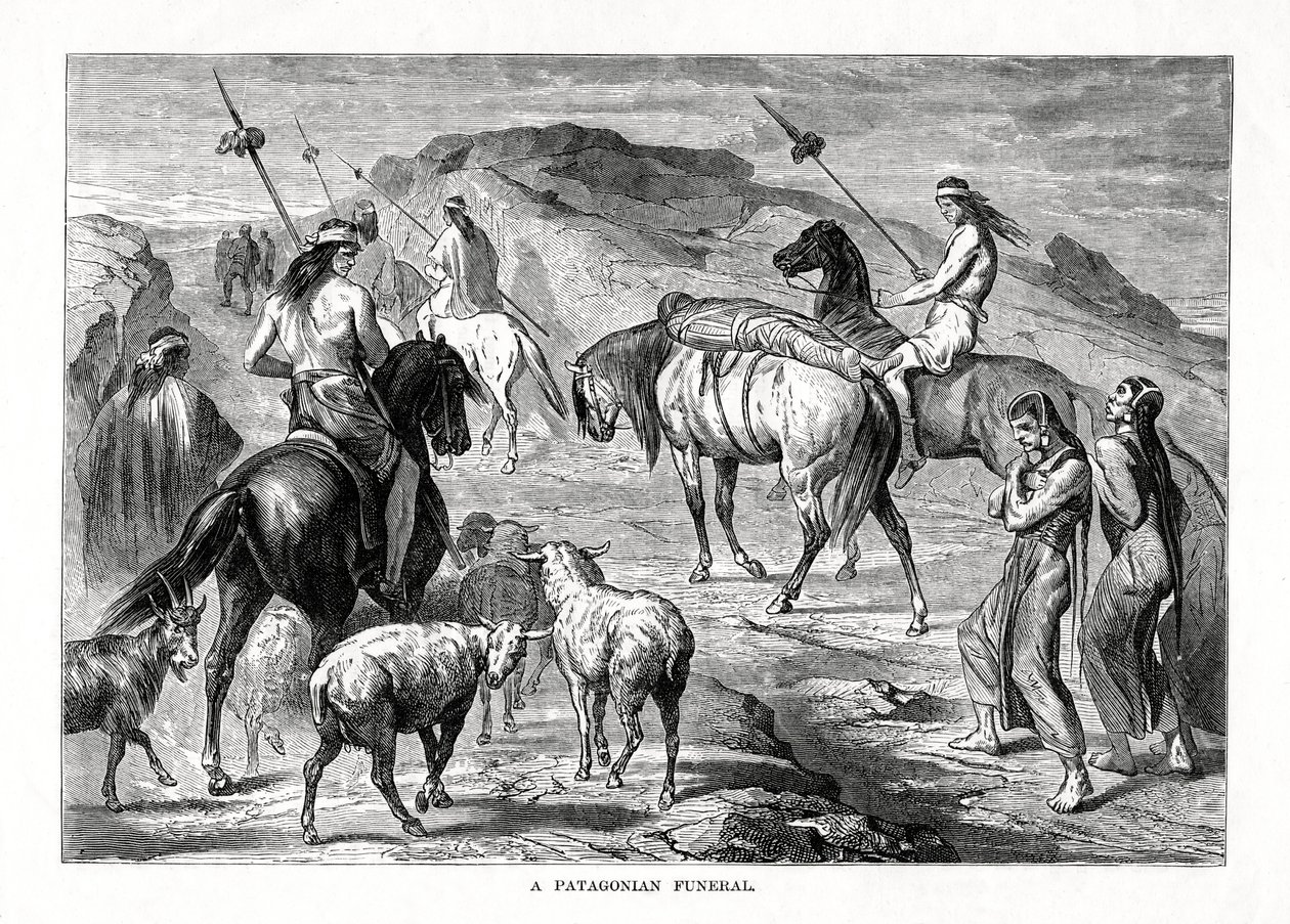 Ein patagonisches Begräbnis, 1877 von Unbekannt