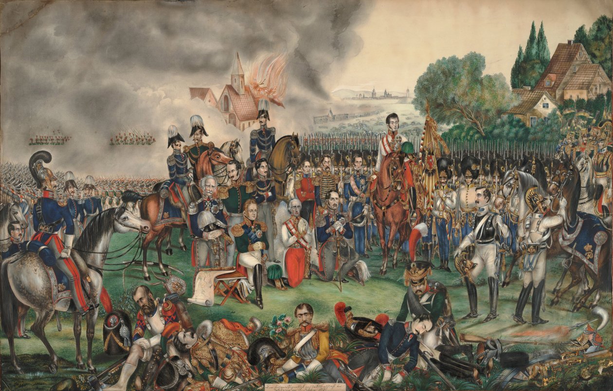 Ein heiliger Moment nach der Völkerschlacht am 18. Oktober 1813 von Unbekannt