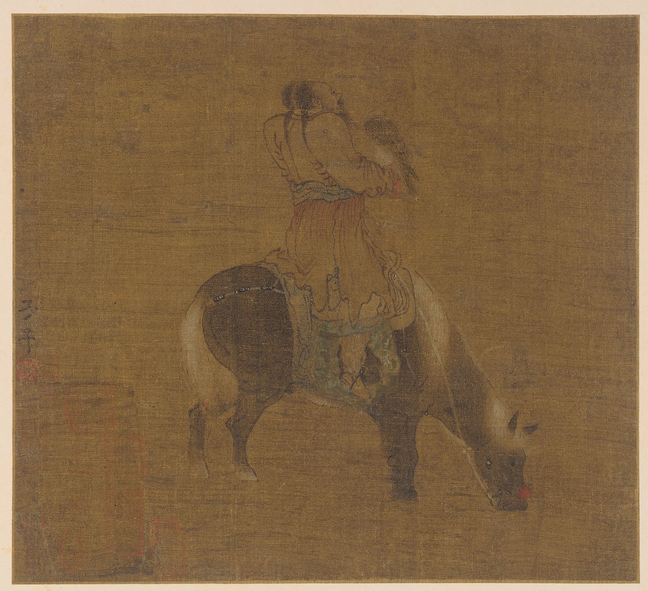 Ein tatarischer Reiter mit einem Falken, Ming-Dynastie, 1368-1644 von Unbekannt