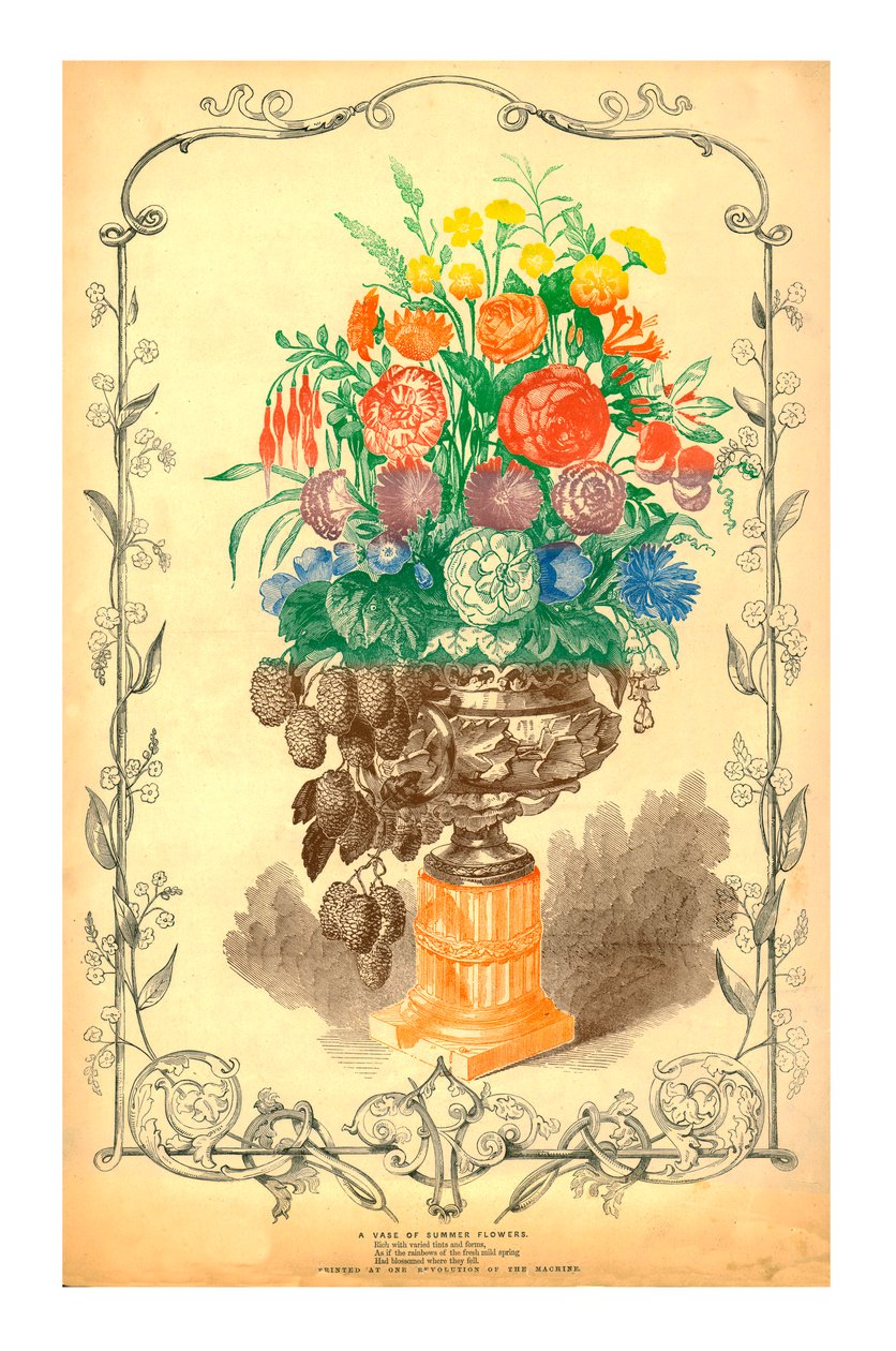 Eine Vase mit Sommerblumen, 1849 von Unbekannt