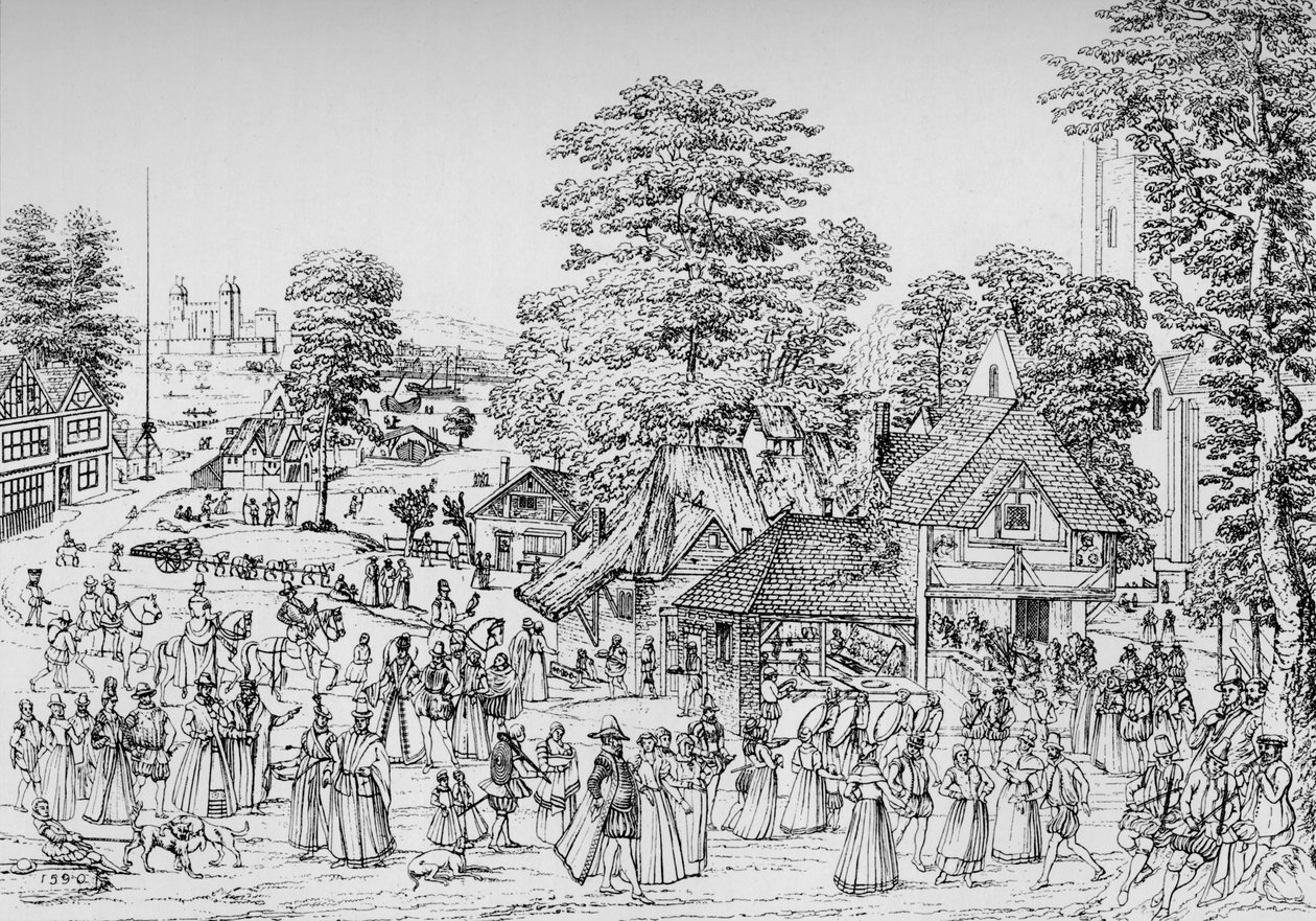 Ein Fest in Horselydown, Southwark, im Jahr 1590, 1904 von Unbekannt
