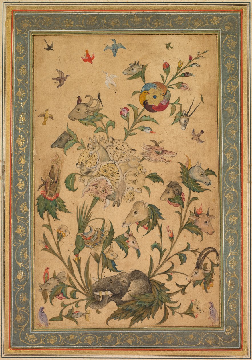 Eine florale Fantasie von Tieren und Vögeln Waq-waq, frühe 1600er Jahre von Unbekannt