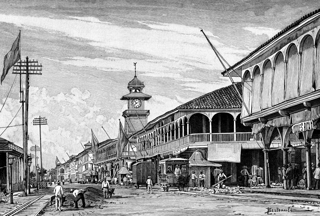 Eine Straße in Guayaquil, Ecuador, 1895 von Unbekannt