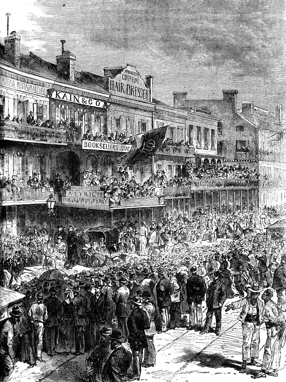 Eine Straße in New Orleans am Wahltag, 1860 ca. 1880 von Unbekannt