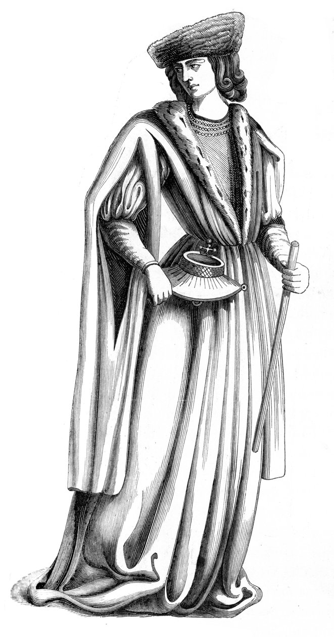 Ein junger Edelmann am Hofe von König Karl VIII. von Frankreich, 15. Jahrhundert, 1849 von Unbekannt