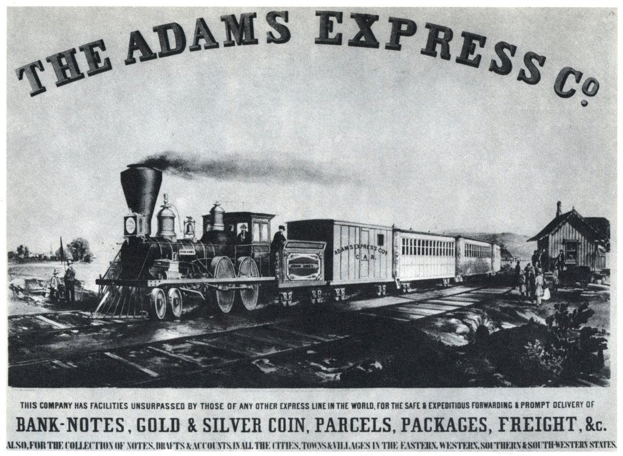 Werbung der Adams Express Company, ca. 1860er 1954 von Unbekannt