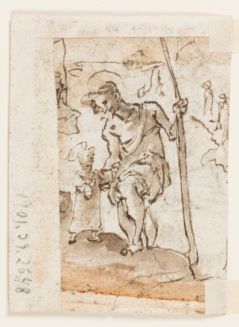 Anbetung der Heiligen Drei Könige, St. Christophorus und Christuskind von Unbekannt