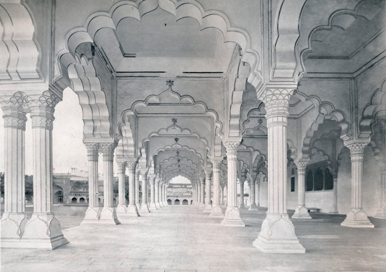 Agra. Der Dewan-i-am oder Halle der öffentlichen Audienzen, ca. 1910 von Unbekannt