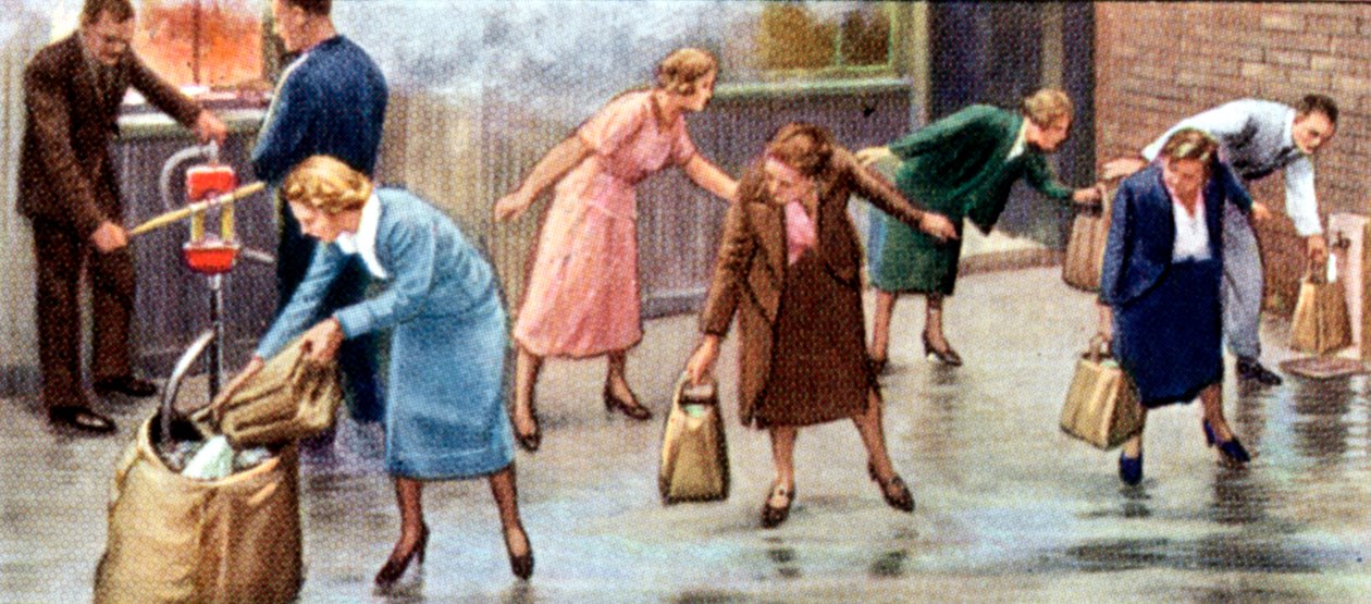 Luftschutzmaßnahmen, Zigarettenkarte, Britisch, 1938 von Unbekannt