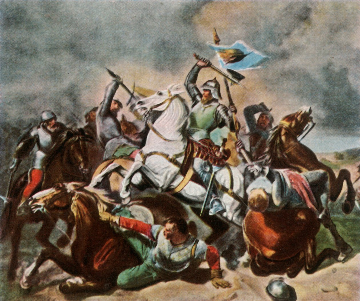 Albrecht Achilles im Kampf gegen die Nürnberger, 1450, 1936 von Unbekannt