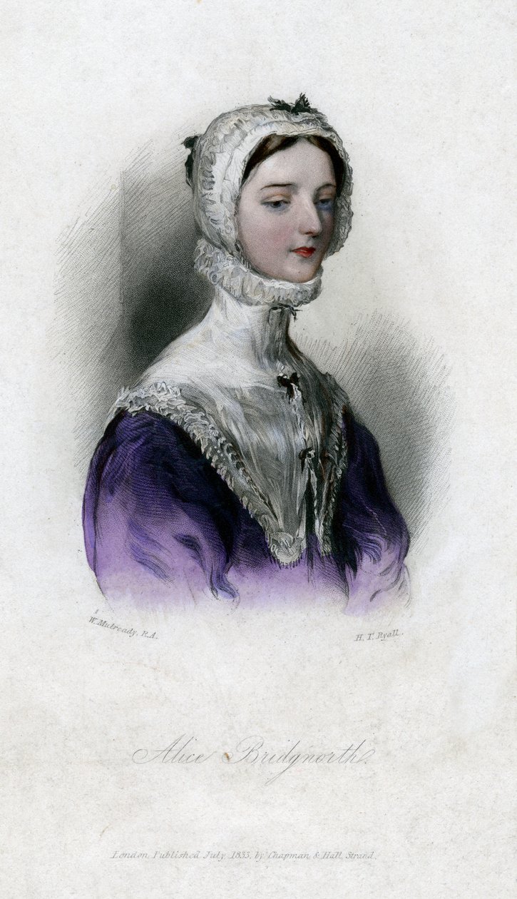 Alice Bridgenorth, eine Figur in Walter Scotts Roman Peveril of the Peak, 1833 von Unbekannt