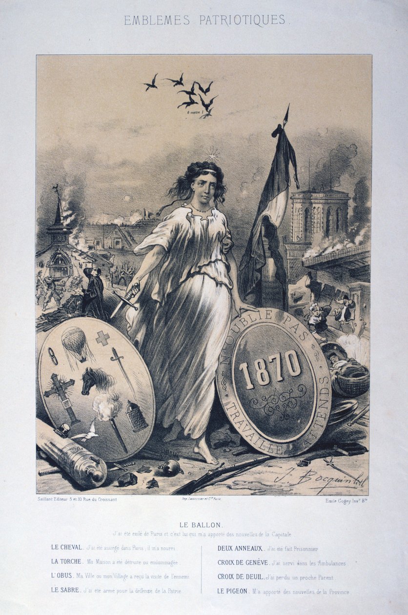 Allegorie der französischen patriotischen Embleme, 1870 von Unbekannt