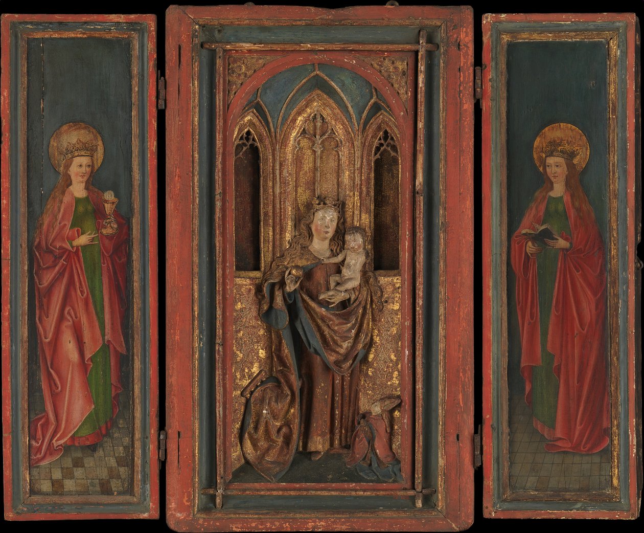 Altarschrein mit Madonna und Kind mit Stifter von Unbekannt