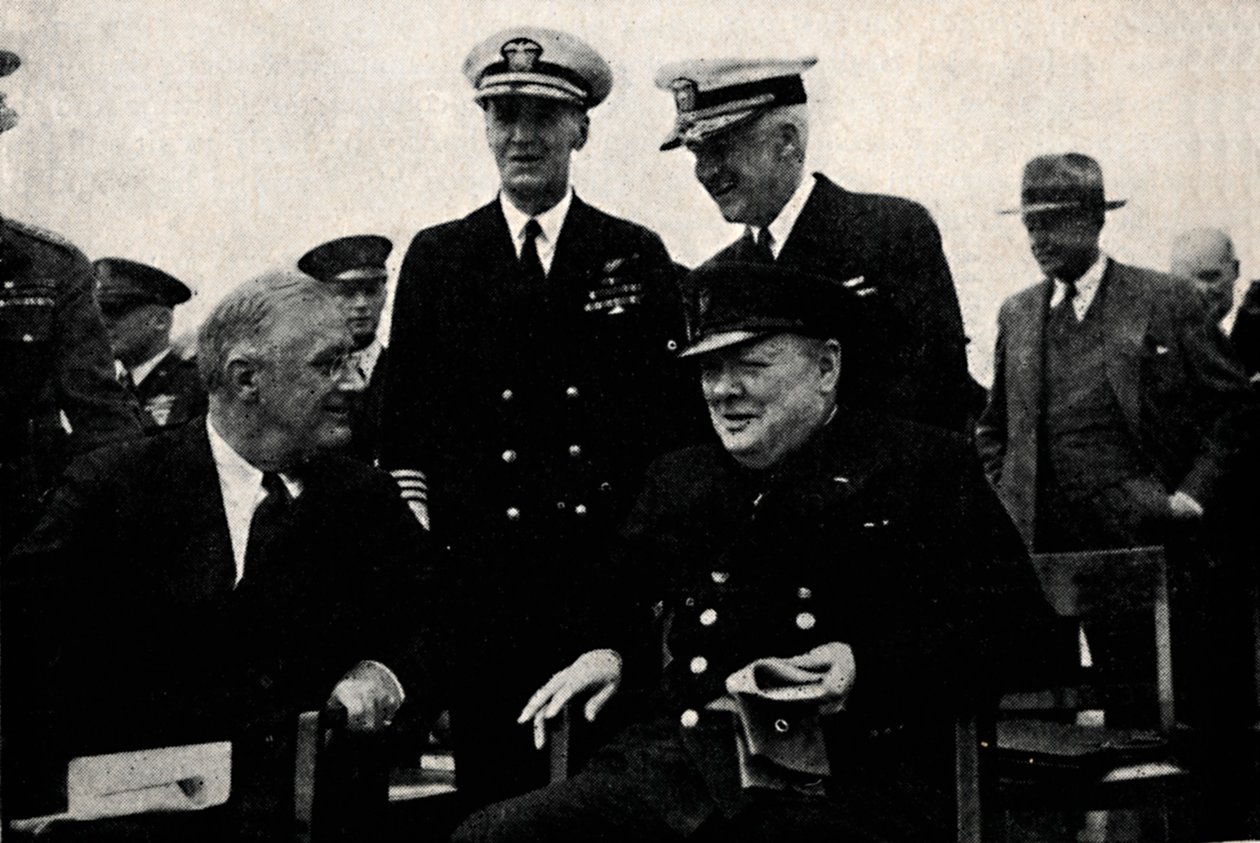 Amerikanischer Präsident und britischer Premierminister, 14. August 1941, 1945 von Unbekannt