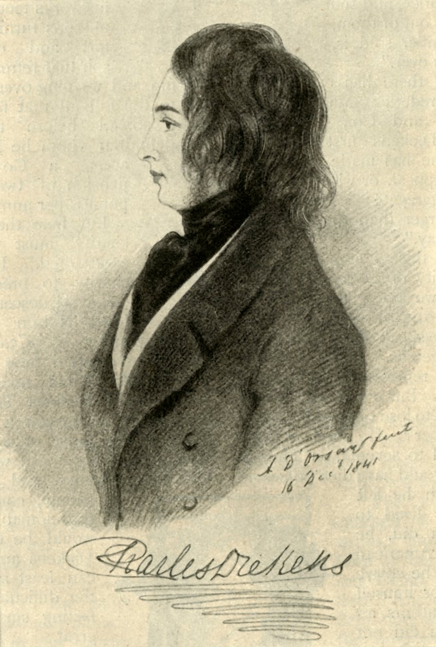 Ein frühes Porträt von Dickens, 1841, 1910 von Unbekannt