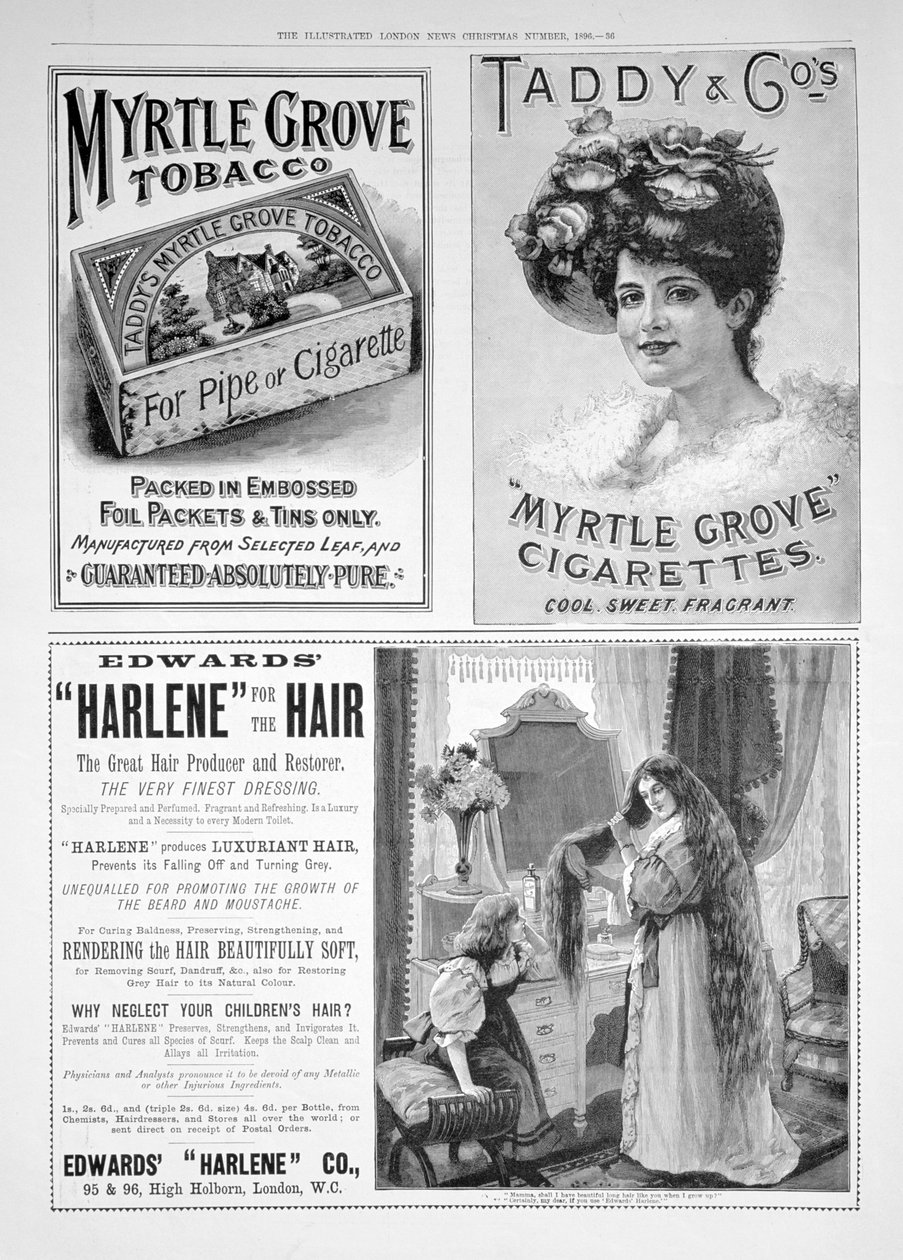 Eine Werbeseite in der Illustrated London News, Weihnachtsausgabe, 1896 von Unbekannt