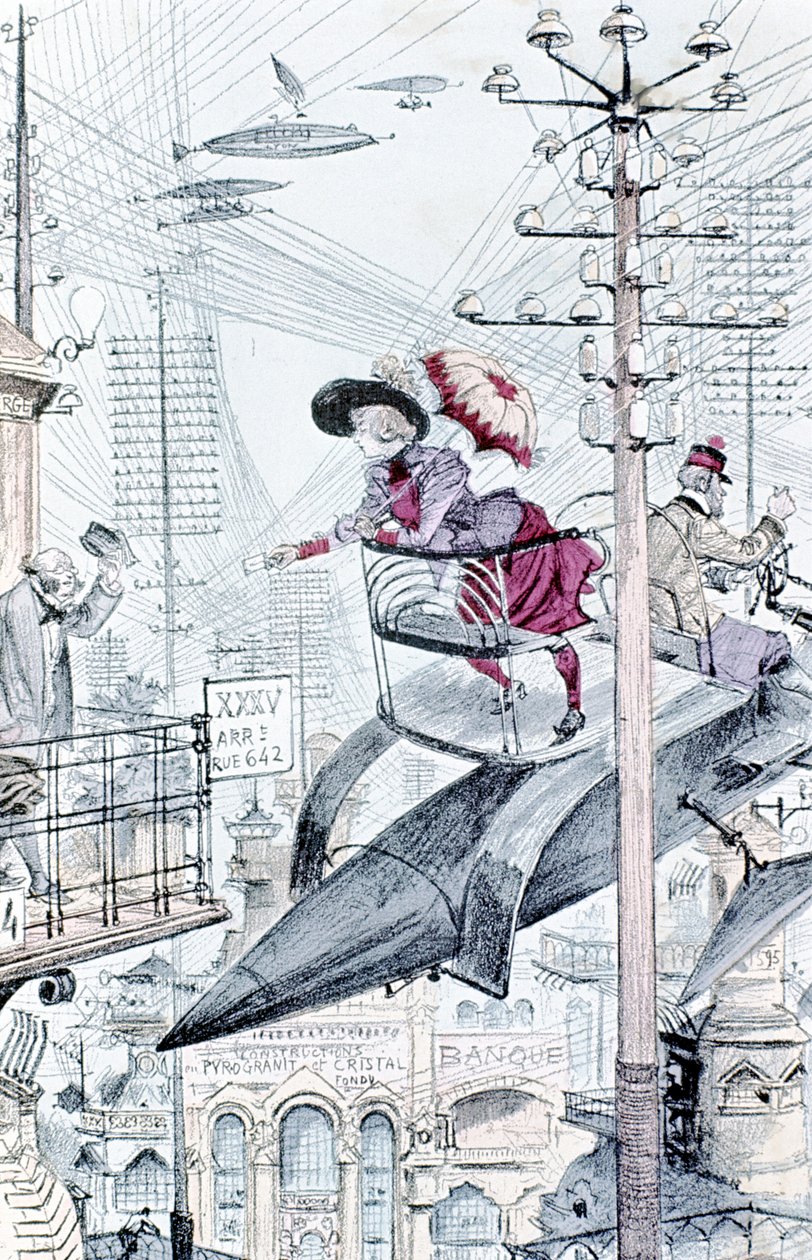 Eine Vorstellung der Welt im Jahr 1953, 1883 von Unbekannt