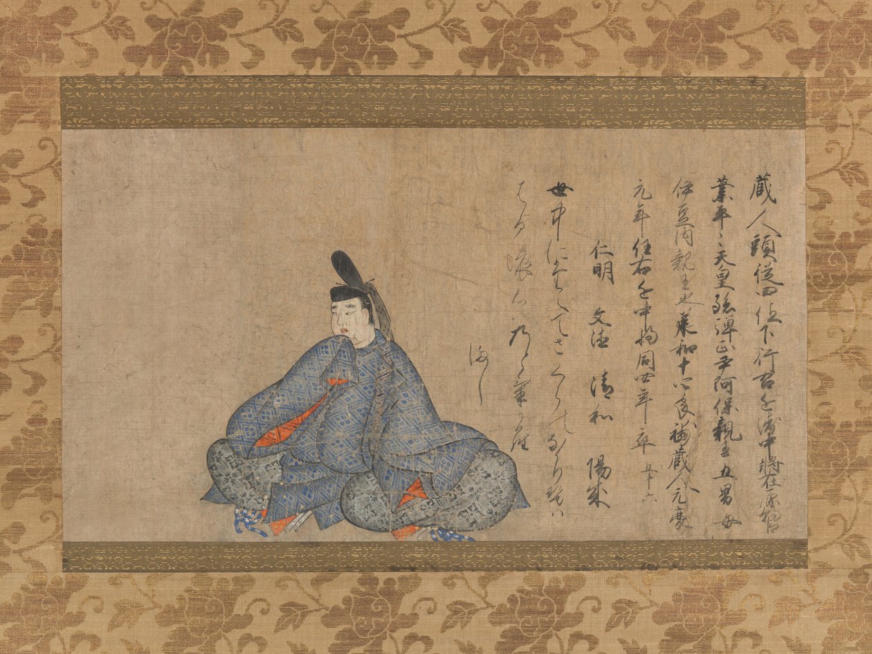 Ariwara Narihira 825-880... Fujifusa-Version der Sechsunddreißig Unsterblichen Dichter, 1. Hälfte des 15. Jahrhunderts von Unbekannt
