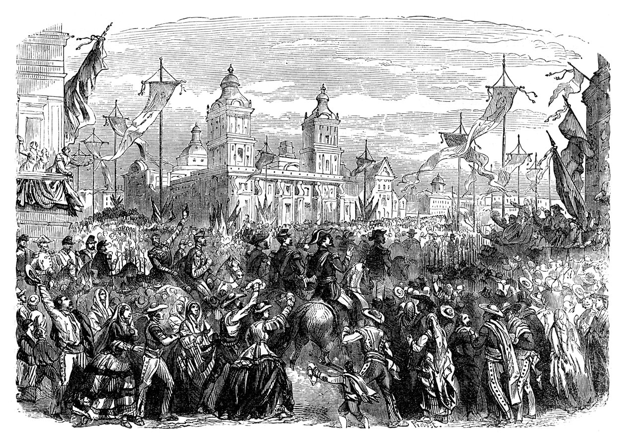 Ankunft französischer Truppen in Mexiko, 1864 von Unbekannt