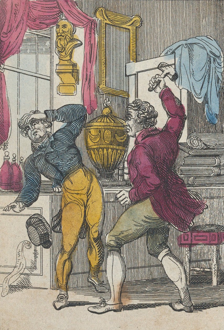 Auktionator & Anwalt, Auktionator schlägt ein schlechtes Los zu, frühes 19. Jahrhundert von Unbekannt