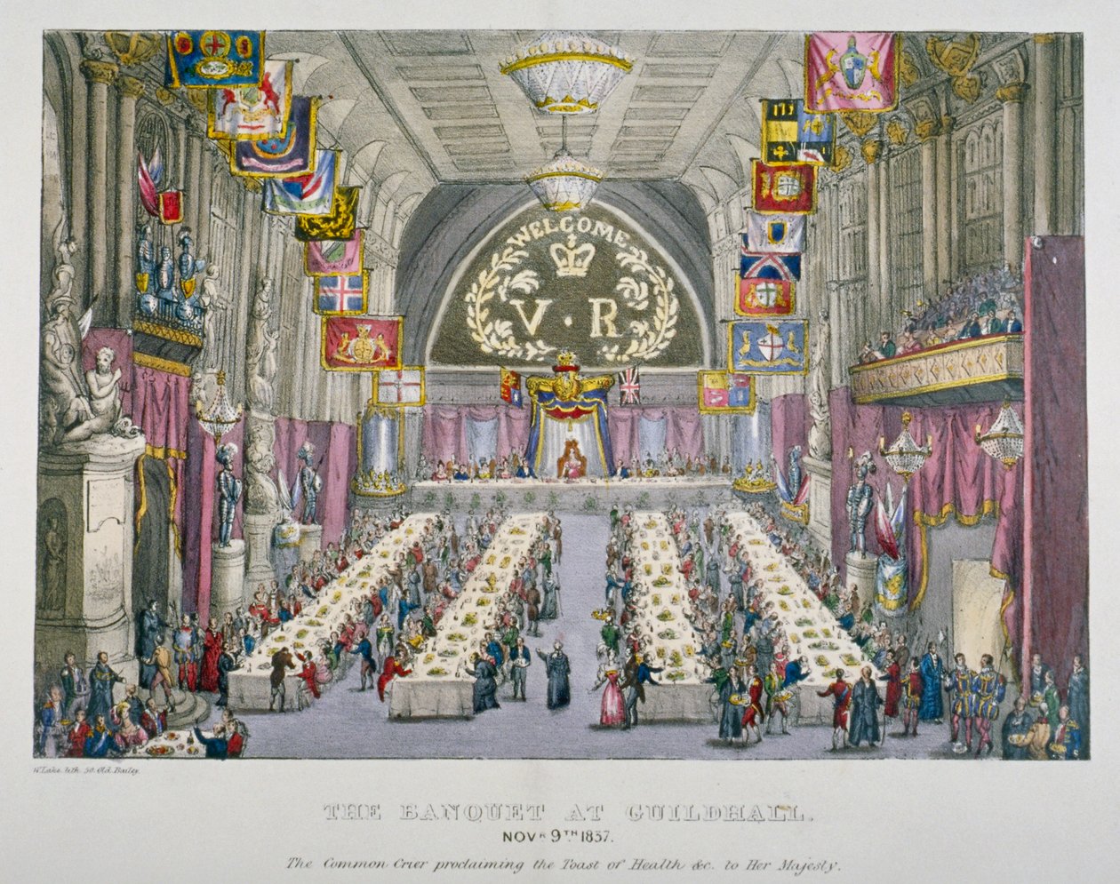 Bankett in der Guildhall zu Ehren von Königin Victoria, City of London, 1837 von Unbekannt