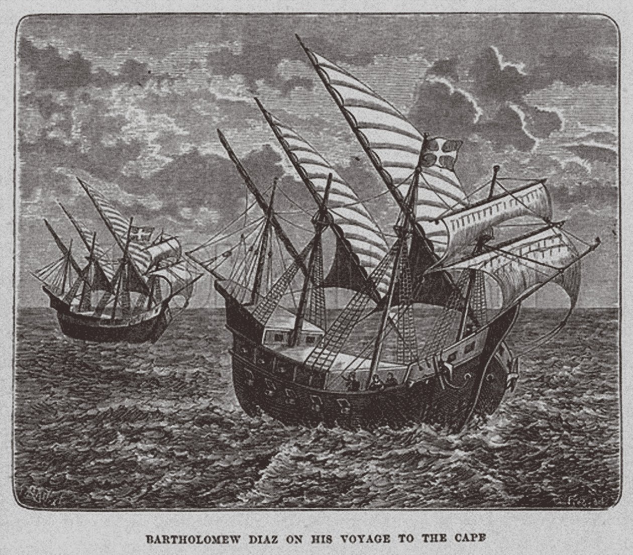Bartholomew Diaz auf seiner Reise nach Südafrika, 1878 von Unbekannt
