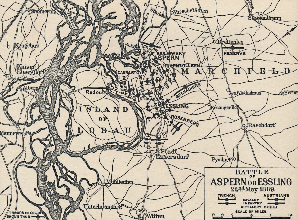 Schlacht bei Aspern oder Essling, 22. Mai 1809, 1896 von Unbekannt