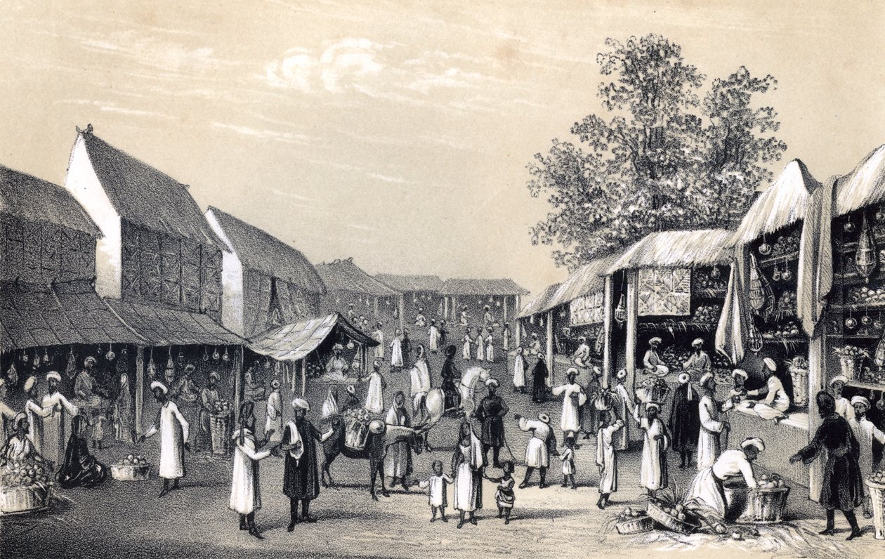 Basar in Kabul, in der Obstzeit, 1847 von Unbekannt