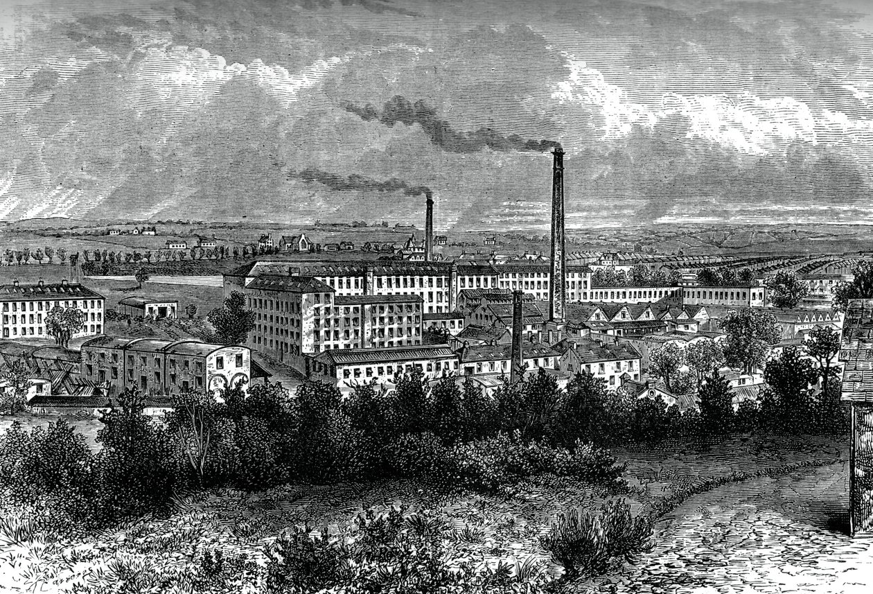 Bessbrook Mills und Dorf, County Armagh, Irland, ca. 1880 von Unbekannt