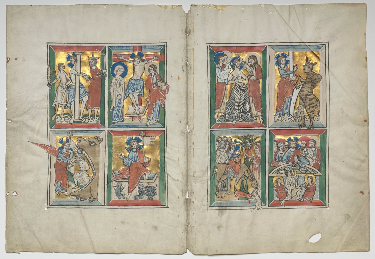 Bifolio mit Szenen aus dem Leben Christi, 1230-1240 von Unbekannt