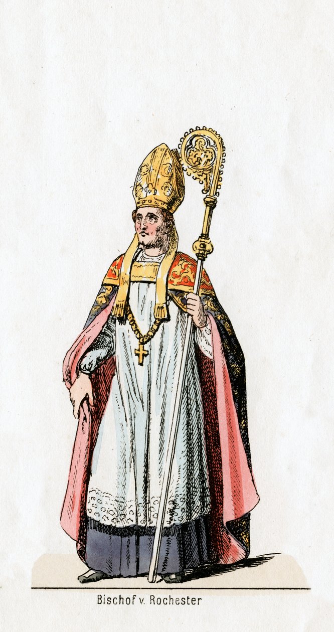 Bischof von Rochester, Kostümentwurf für Shakespeares Stück, Heinrich VIII, 19. Jahrhundert von Unbekannt