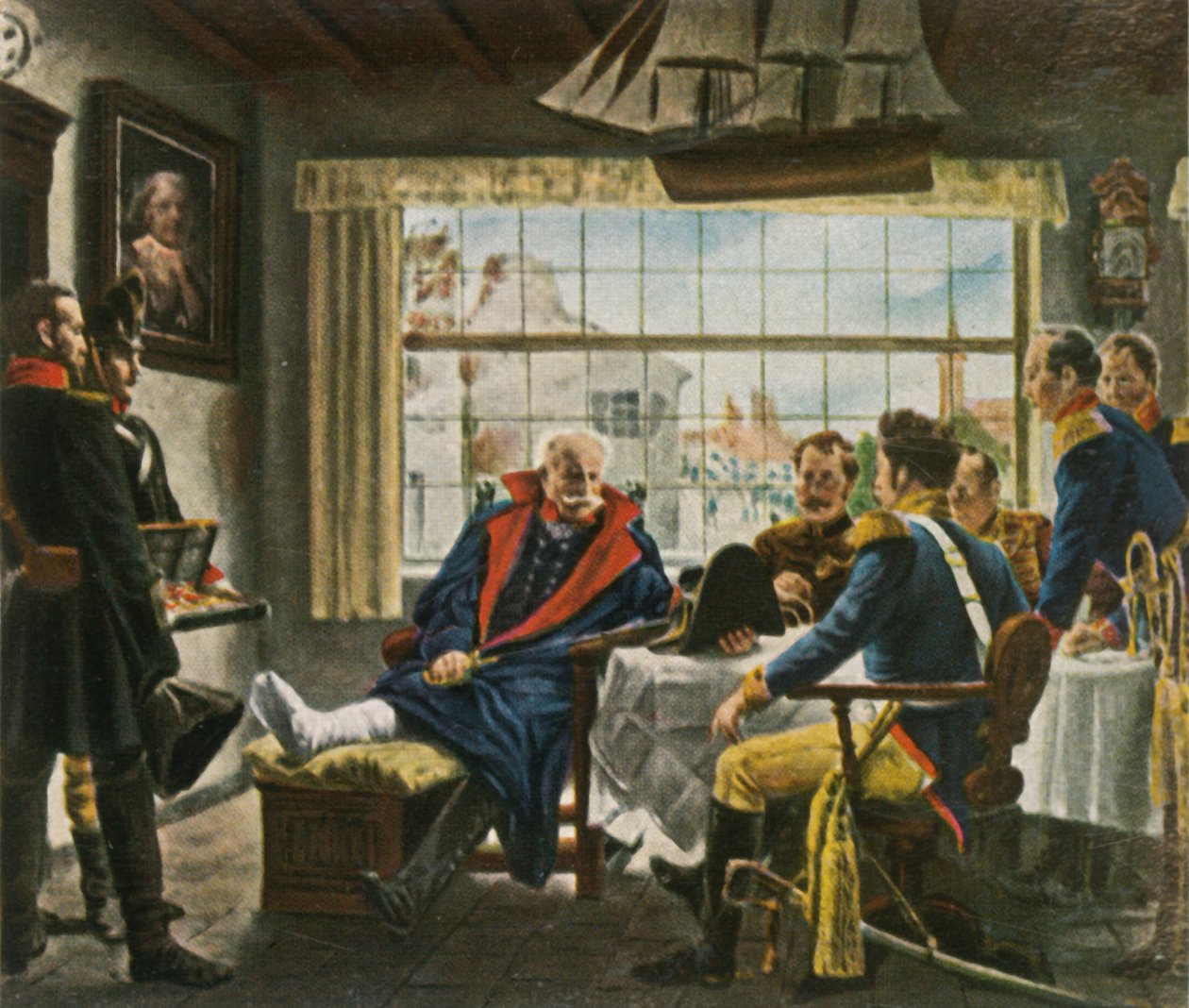 Blücher nimmt Napoleons Medaillen und Hut nach Waterloo in Besitz, 18. Juni 1815 von Unbekannt