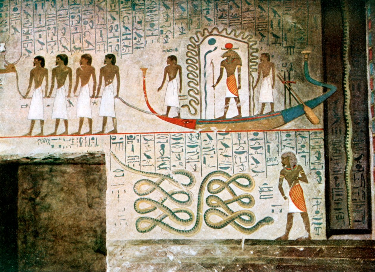 Bootsszene, Gräber der Adligen, Theben, Ägypten von Unbekannt