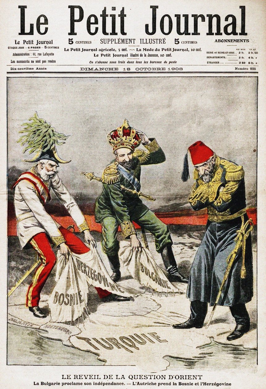 Bosnische Krise. Titelblatt der französischen Zeitschrift Le Petit Journal, 18. Oktober 1908 von Unbekannt