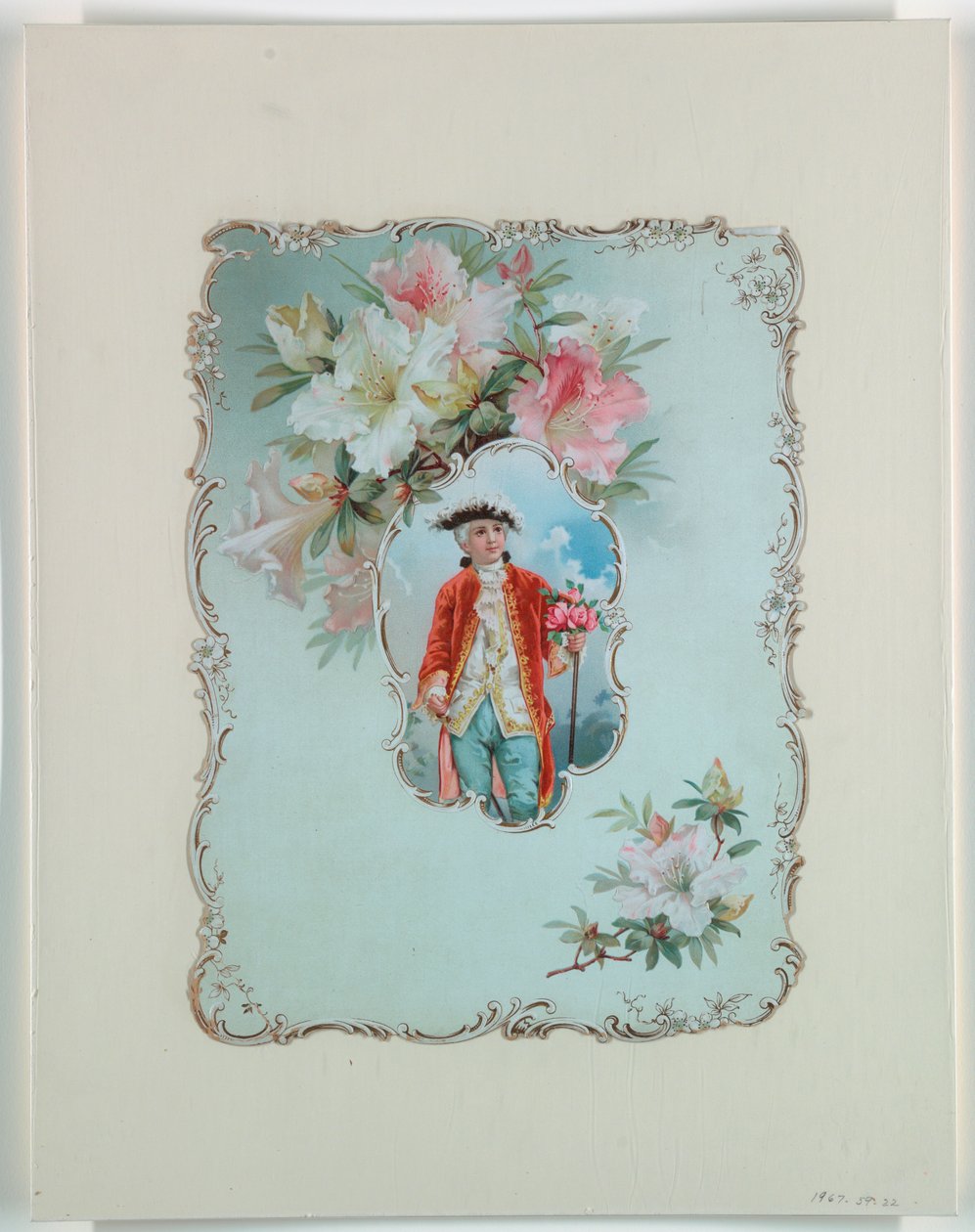 Junge mit Rosenstrauß, 1880–1910 von Unbekannt