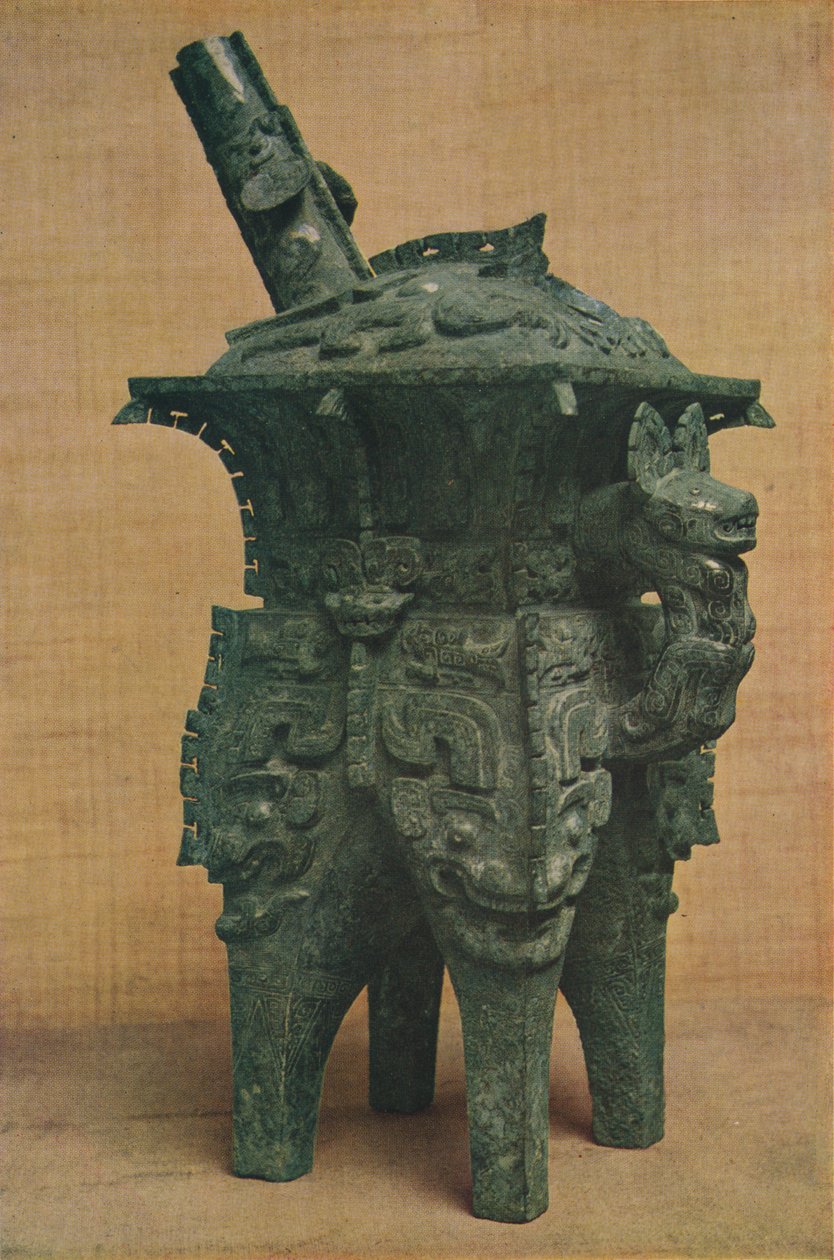 Bronzener Ho-Weingefäß - Shang-Yin-Dynastie, ca. 1766 bis 1122 v. Chr., 1936 von Unbekannt
