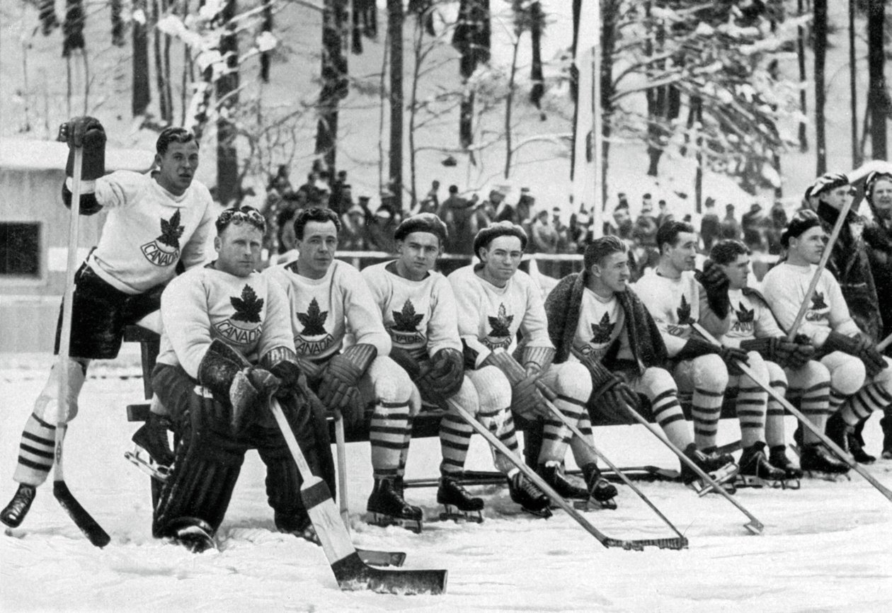 Kanadisches Eishockeyteam, Olympische Winterspiele, Garmisch-Partenkirchen, Deutschland, 1936 von Unbekannt