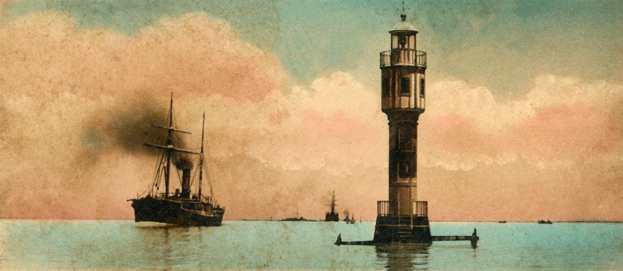 Suezkanal. Die bitteren Seen - Der nördliche Leuchtturm, ca. 1918-ca. 1939 von Unbekannt