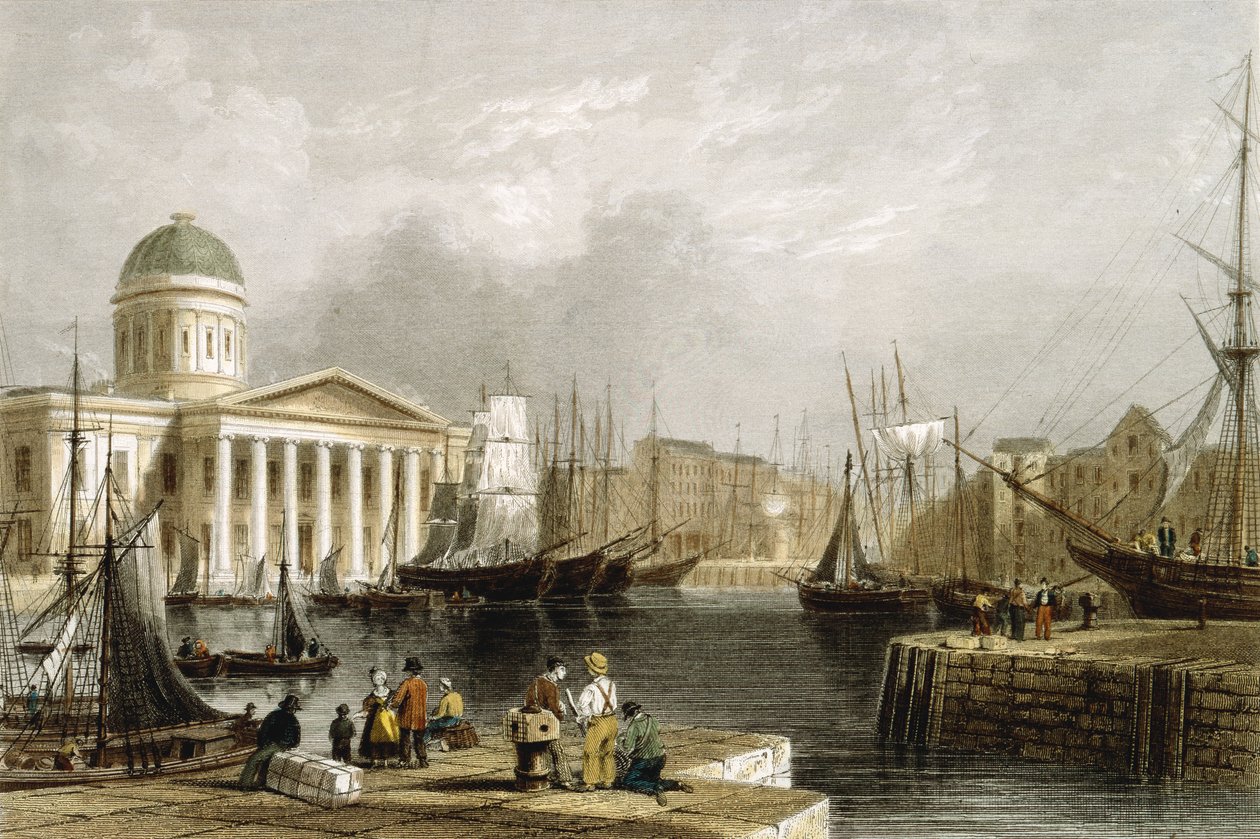 Canning Dock, Liverpool, mit dem Zollhaus, 1841 von Unbekannt