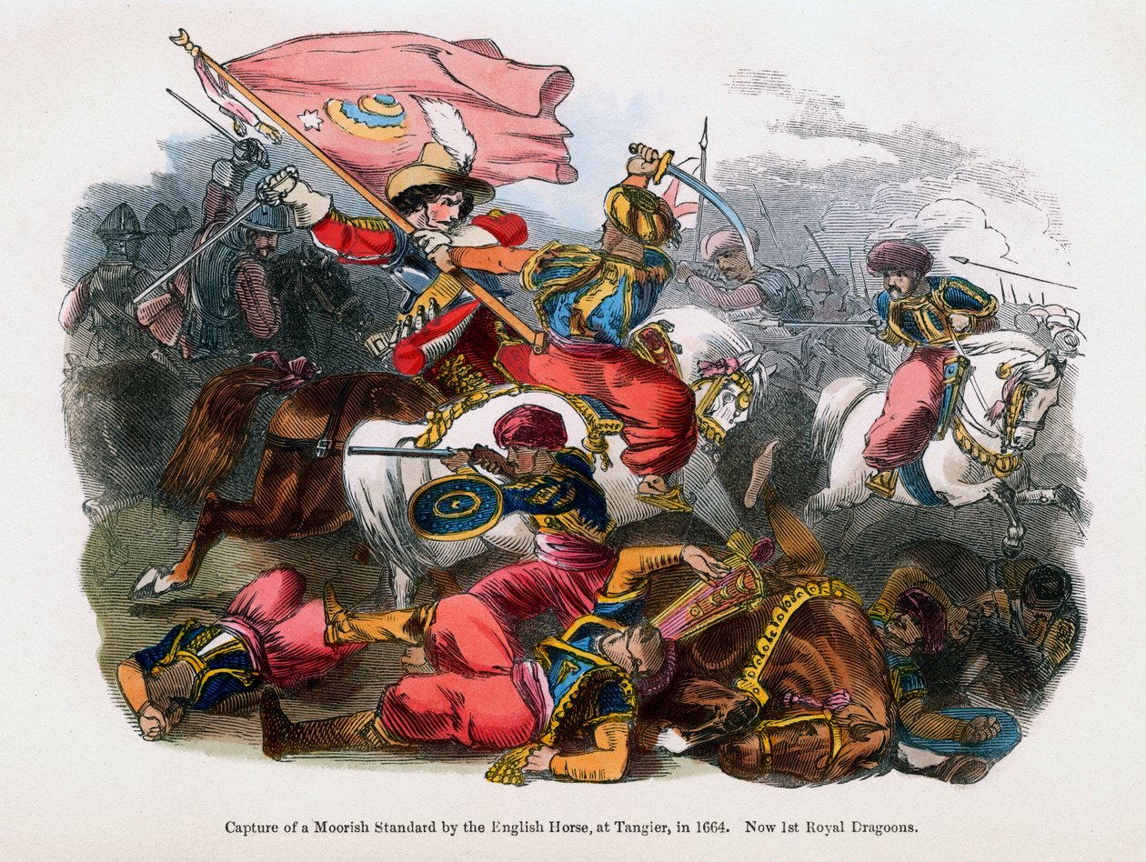 Eroberung einer maurischen Standarte durch die englische Kavallerie in Tanger, 1664 von Unbekannt