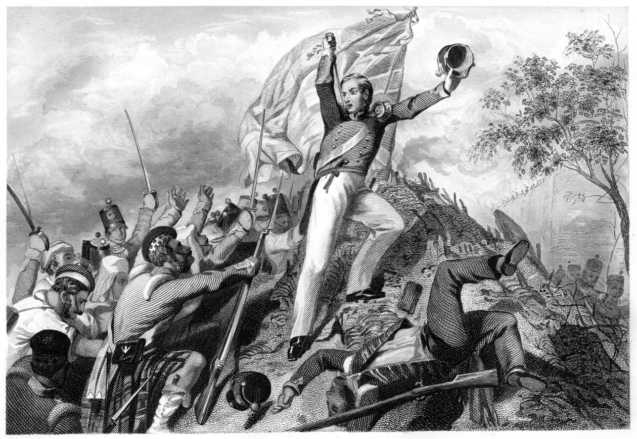 Eroberung der Kanonen durch die Highlander vor Cawnpore, 1857, ca. 1860 von Unbekannt