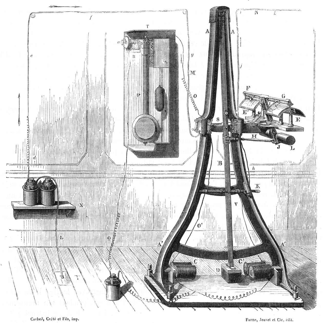 Casellis Pantelegraph von 1865, ca. 1870 von Unbekannt
