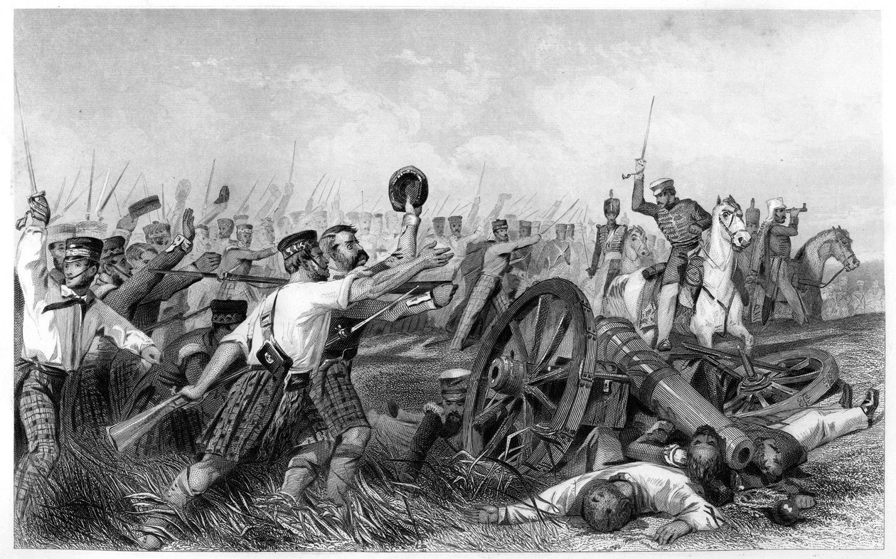 Angriff der Highlander vor Cawnpore, unter General Havelock, 1857 von Unbekannt