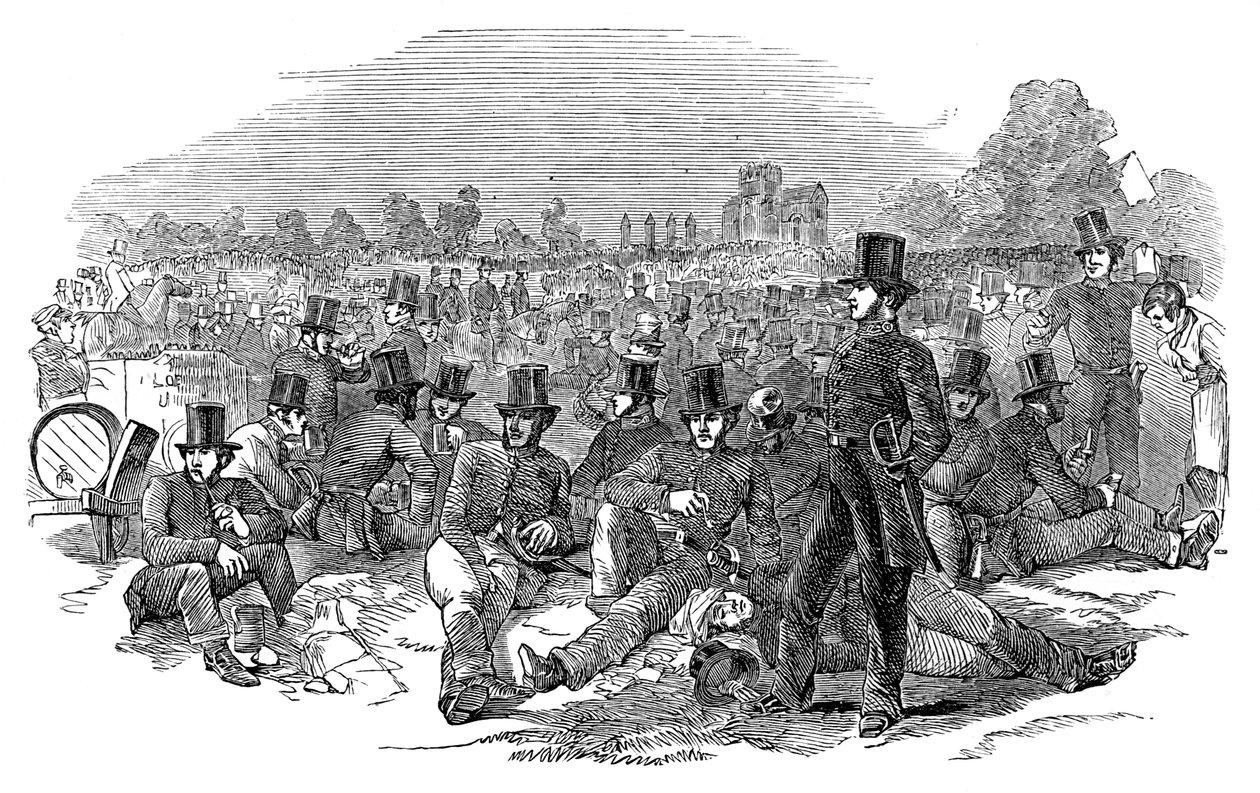 Chartist Agitation, die Polizeitruppe auf Bonners Fields von Unbekannt